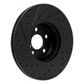 R1 18-25 BMW 430I xDrive Gran Coupe Front Left Drilled & Slotted Black Brake Rotor