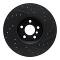 R1 18-25 BMW 430I xDrive Gran Coupe Front Left Drilled & Slotted Black Brake Rotor