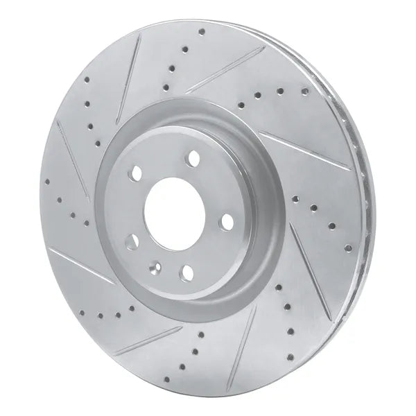 R1 19-21 Hyundai Veloster N Front Left Drilled Black Brake Rotor