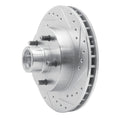 R1 Concepts Brake Rotor Drilled and Slotted Silver Fits Buick Centurion