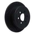R1 03-04 Dodge Dakota RWD Rear Right Drilled & Slotted Black Brake Rotor