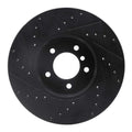 R1 04-10 BMW 528I xDrive Front Right Drilled & Slotted Black Brake Rotor