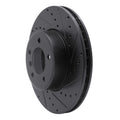 R1 04-10 BMW 528I xDrive Front Right Drilled & Slotted Black Brake Rotor