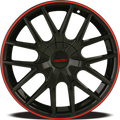 ~(27 lbs. 18X18X8)~ TR60 (3260) BLACK/RED RING 16X7 5-112/5-120 42MM 72.62MM