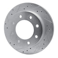 R1 03-05 Chevrolet Silverado 1500 Rear Left Drilled & Slotted Silver Brake Rotor