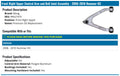 MOOG 06-10 Hummer H3 Front Right Upper Control Arm
