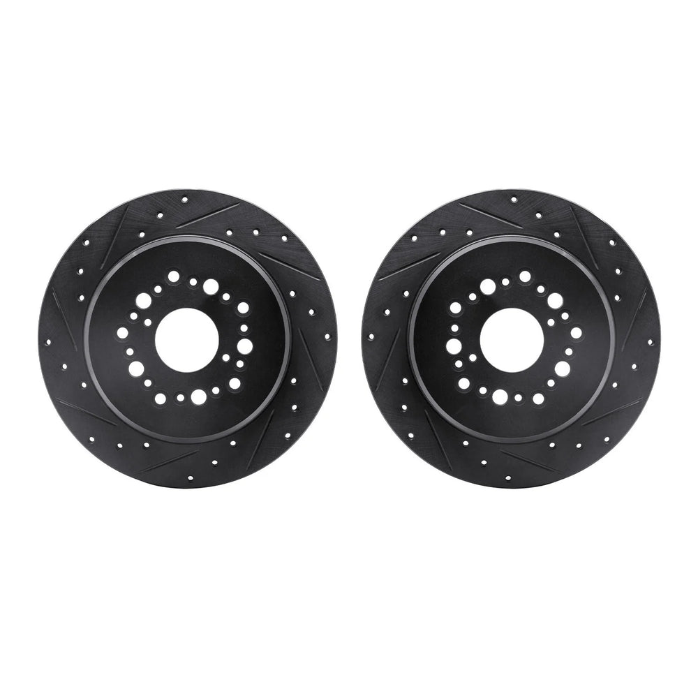 R1 92-00 Lexus SC400 Rear Drilled & Slotted Black Brake Rotor Set