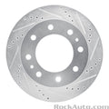 R1 01-25 Chevrolet Silverado 3500 Front Right Drilled & Slotted Silver Brake Rotor