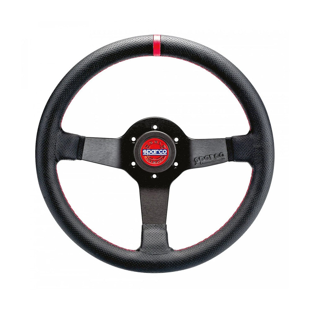 Sparco Steering Wheel R330 Champion Black Leather / Red Stitching