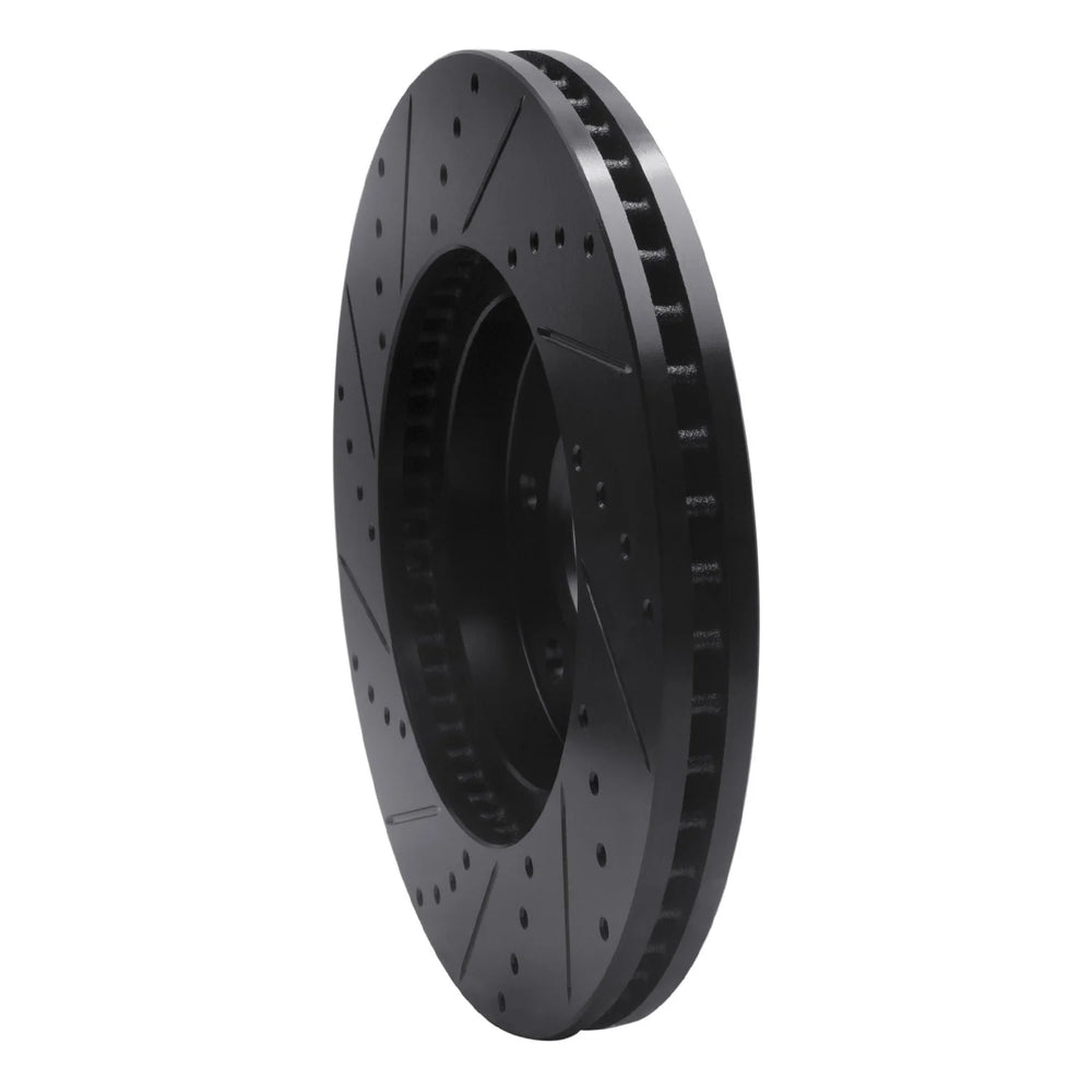 R1 06-09 Saab 9-7X Front Right Drilled Black Brake Rotor