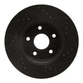 R1 05-10 Jeep Commander Front Left Drilled & Slotted Black Brake Rotor
