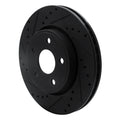 R1 05-10 Jeep Commander Front Left Drilled & Slotted Black Brake Rotor