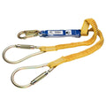DECOIL STRETCH TWINLEG LANYARD SNAPHOOK AND 2IN CARABINERS 6FT GOLD