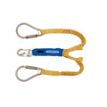 DECOIL STRETCH TWINLEG LANYARD SNAPHOOK AND 2IN CARABINERS 6FT GOLD
