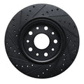 R1 18-25 Jeep Wrangler Front Right Drilled & Slotted Black Brake Rotor