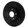 R1 04-11 Hyundai Azera Front Left Drilled & Slotted Black Brake Rotor