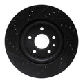 R1 11-19 Ford Explorer Front Right Drilled & Slotted Black Brake Rotor