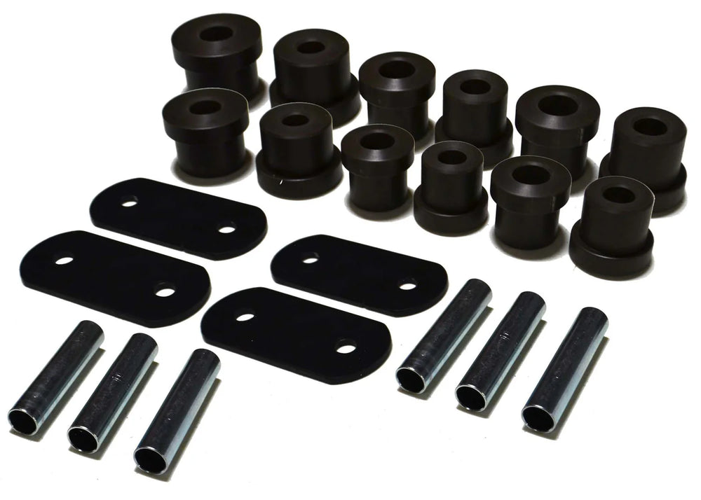 Delrin Leaf Spring Bushings and Shackles for 64-66 Mustang. (For use with Ridetech Composite Leafs)