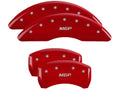 Set Of 4 Caliper Covers Engraved Front And Rear MGP Red Finish Silver Characters 2014-2023 Jeep Cherokee 17 inches