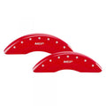 Set Of 4 Caliper Covers Engraved Front And Rear MGP Red Finish Silver Characters 2011-2019 GMC Sierra MGP Caliper Covers