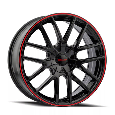 ~(36 lbs. 20X20X9)~ TR60 (3260) BLACK/RED RING 18X8 5-100/5-114.3 40MM 72.62MM