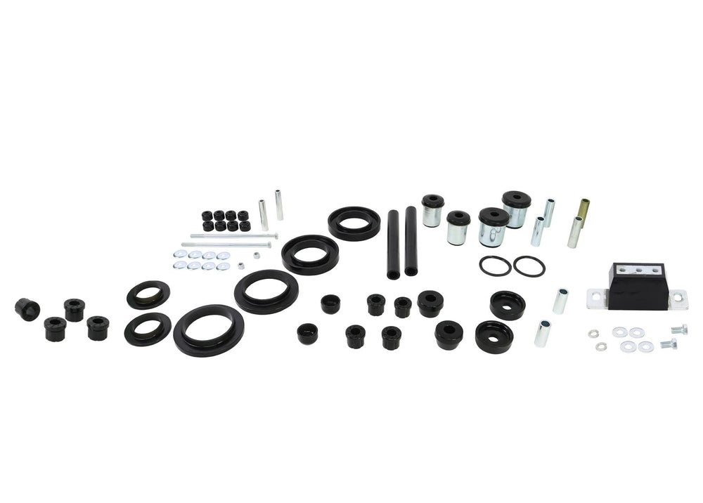Essential Vehicle Kit 4 Shell Bushings 33 Bushings 8 Tubes 4 Bolts 14 Washers 2 Nuts Grease Install Guide