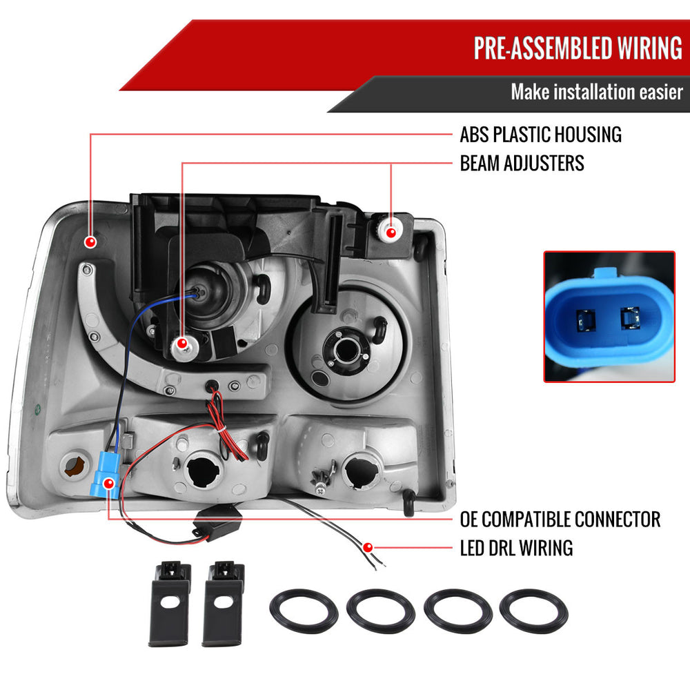PROJECTOR HEADLIGHTS-SMOKE WITH BLACK HOUSING