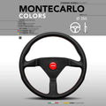 Momo Montecarlo Steering Wheel 350 mm - Black Leather/Yellow Stitch/Black Spokes