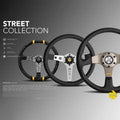 Momo Millenium Steering Wheel 350 mm - Black Leather/Black Stitch/Brshd Spokes