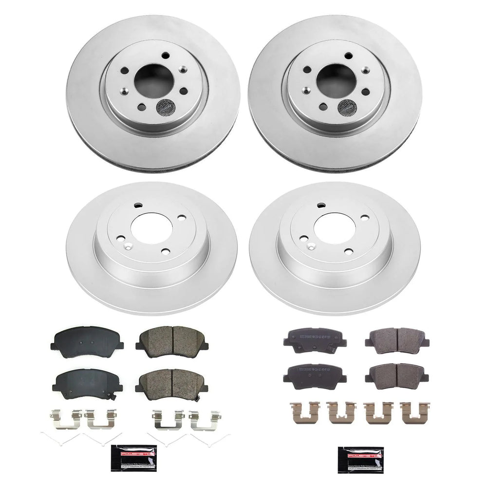 Power Stop 2018 Kia Rio Front & Rear Z17 Coated Brake Kit