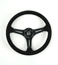 NRG Reinforced Micro Suede Racing Steering Wheel 350mm / 2.5in Deep / 4mm Matte Black Spoke