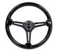 NRG Reinforced Micro Suede Racing Steering Wheel 350mm / 2.5in Deep / 4mm Matte Black Spoke