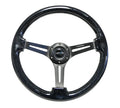 NRG Reinforced Micro Suede Racing Steering Wheel 350mm / 2.5in Deep / 4mm Matte Black Spoke