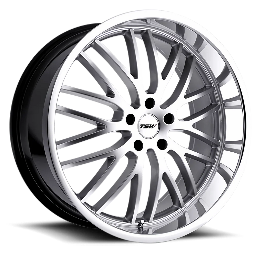 ~(28 lbs. 19X19X10)~ TSW SNETTERTON 17x8.0 5/112 ET32 CB72.1 HYPSIL MIRROR LIP