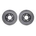 R1 95-97 Ford Crown Victoria Front Drilled & Slotted Silver Brake Rotor Set