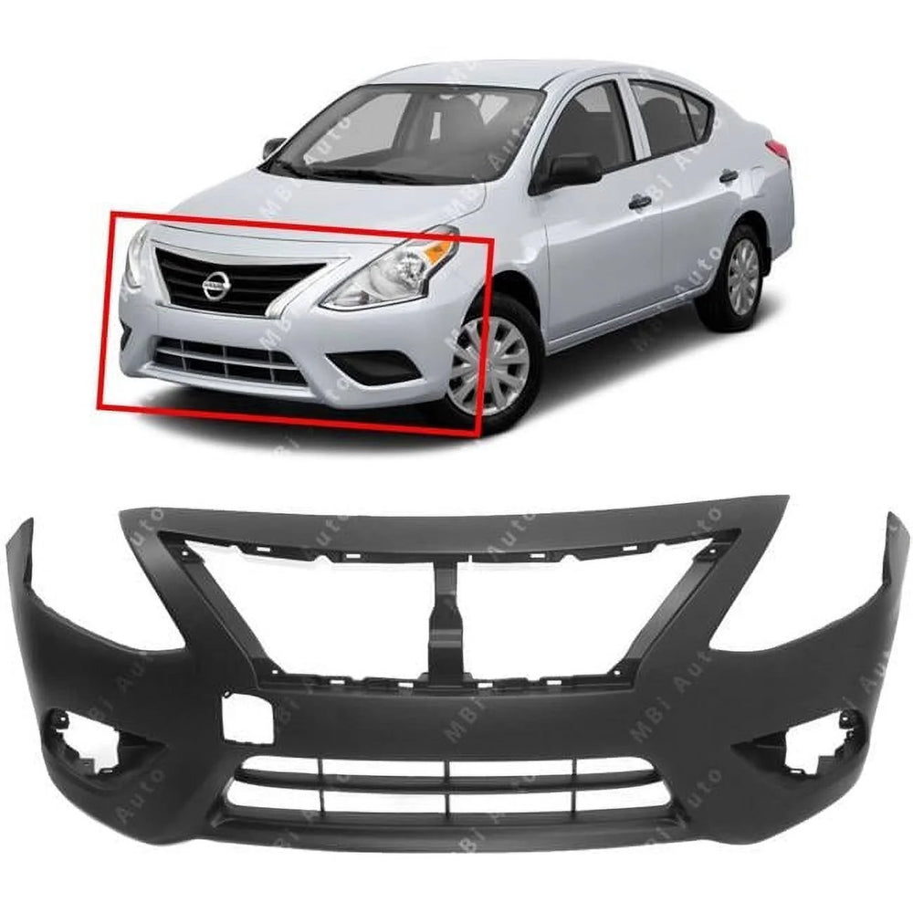 CAPA FRT BUMPER COVER SEDAN; W/O CHROME INSERT; PRIME NISSAN VERSA 1518