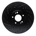 R1 20-25 Hyundai Palisade Front Left Drilled & Slotted Black Brake Rotor