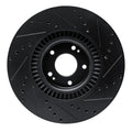 R1 20-25 Hyundai Palisade Front Left Drilled & Slotted Black Brake Rotor