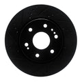 R1 2019-2026 Cadillac Escalade ESV Front Left Drilled & Slotted Black Brake Rotor