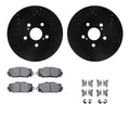 R1 E- Line Series Brake Rotor - D/S - Black w/ Ceramic Pads Hdw