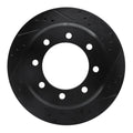 R1 08-25 Ford E-150 Rear Right Drilled & Slotted Black Brake Rotor