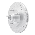 DFC 97-99 Ford F-150 RWD Front Right Drilled & Slotted Silver Brake Rotor