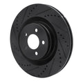 R1 05-23 Chrysler 300 Front Left Drilled & Slotted Black Brake Rotor