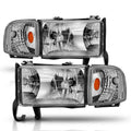 ANZO 1994-2001 Dodge Ram Crystal Headlights Chrome