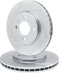 R1 Concepts Brake Rotor- Slotted - Silver Fits Honda Civic