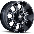 Mayhem 8103 Fierce 17x9 / 6x135 BP / -12mm Offset / 106mm Hub Black w/ Milled Spokes Wheel