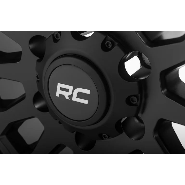 Rough Country 87 Series Wheel Simulated Beadlock Black/Machined 17x8.5 6x5.5 0mm