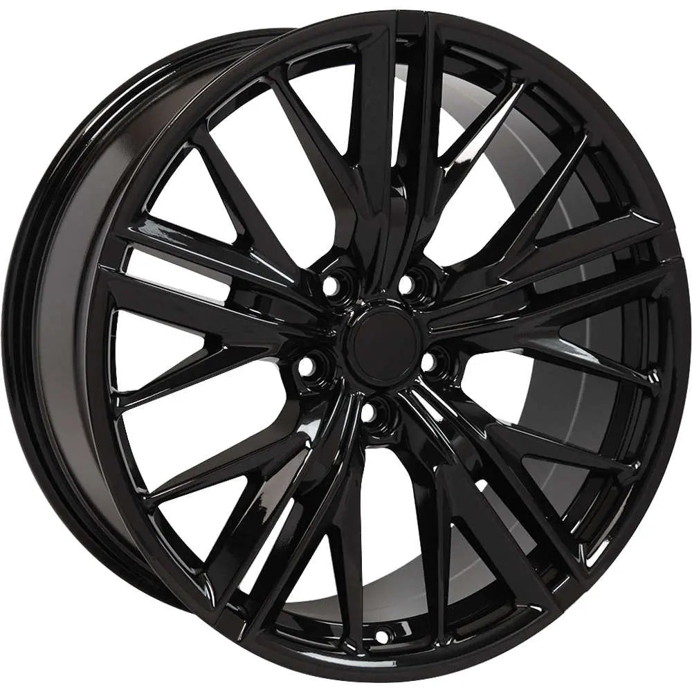 20 IN REPLICA WHEEL CV25 FITS CHEVROLET CAMARO ZL1 RIM 20X8.5 BLACK WHEEL