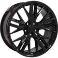 20 IN REPLICA WHEEL CV25 FITS CHEVROLET CAMARO ZL1 RIM 20X8.5 BLACK WHEEL
