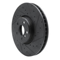 R1 -25 BMW 228I xDrive Gran Coupe Right Front Drilled & Slotted Black Brake Rotor